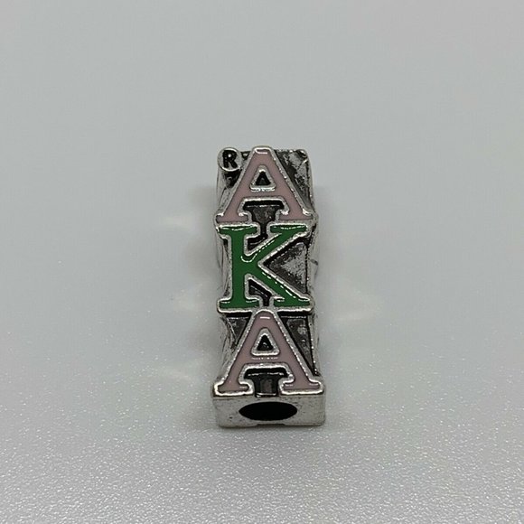 Jewelry - Alpha Kappa Alpha Pink and Green Letter Charm Bead